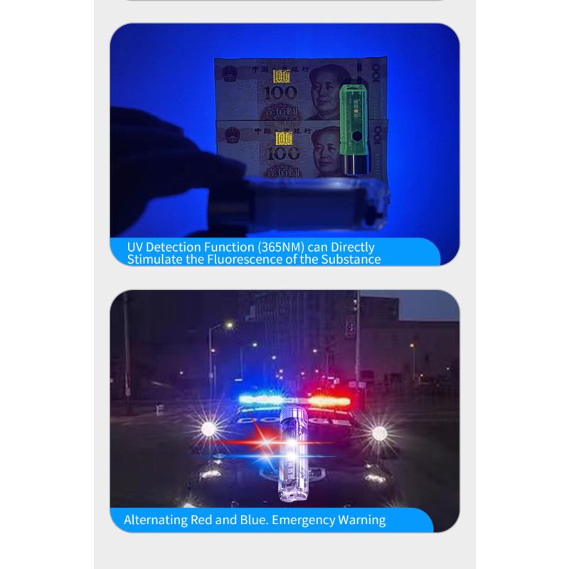 Scopri GT13 TIKI Mini Portachiavi Luce USB Ricaricabile 1000 Lumen Compatibile Illuminazione Portatile Leggero 62g Perfetto per Avventure Esterne e Uso Quotidiano con Luce UV