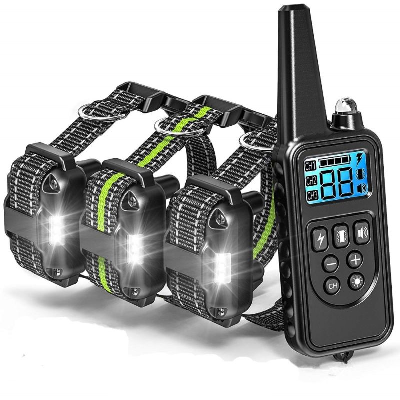 Collare elettronico per cani impermeabile con display LCD e telecomando per addestramento cani all'aperto modalità regolabili e correzione comportamento canino efficace e sicura