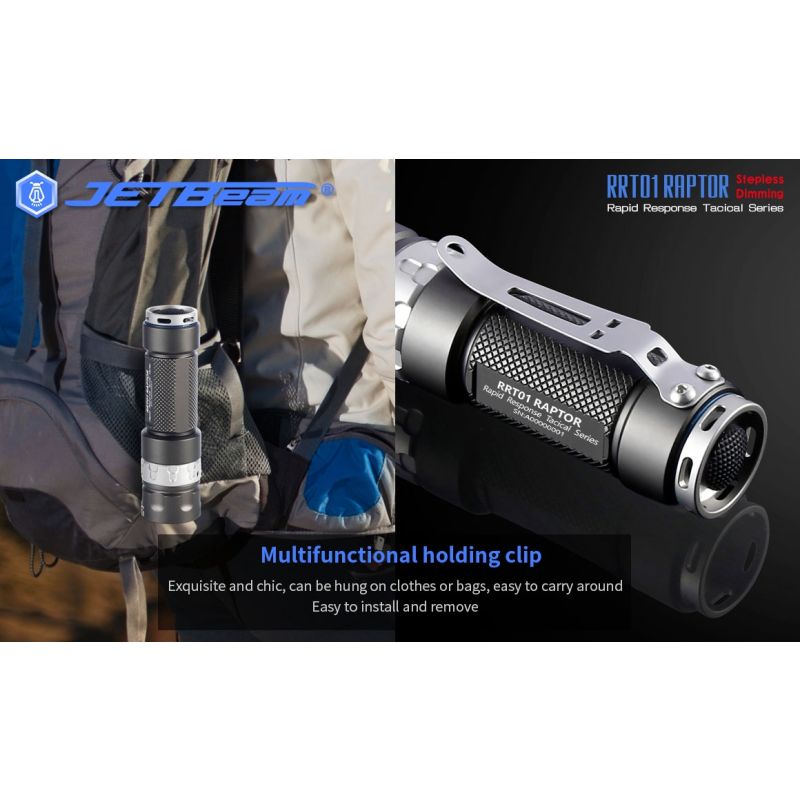 JETBeam Jet-RRT01 XP-L torcia LED compatta 950 lumen illuminazione outdoor attrezzatura da campeggio fonte di luce affidabile torcia durevole per esplorazioni notturne