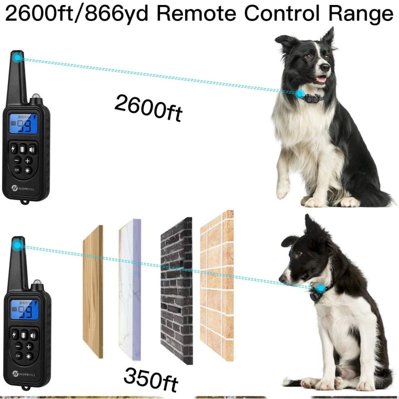 Collare Addestramento Cani Elettrico 800m con Telecomando per Animali Domestici Impermeabile Livelli Regolabili e LCD Addestramento Open Air di Tutte le Taglie 3 Modalità Disponibili