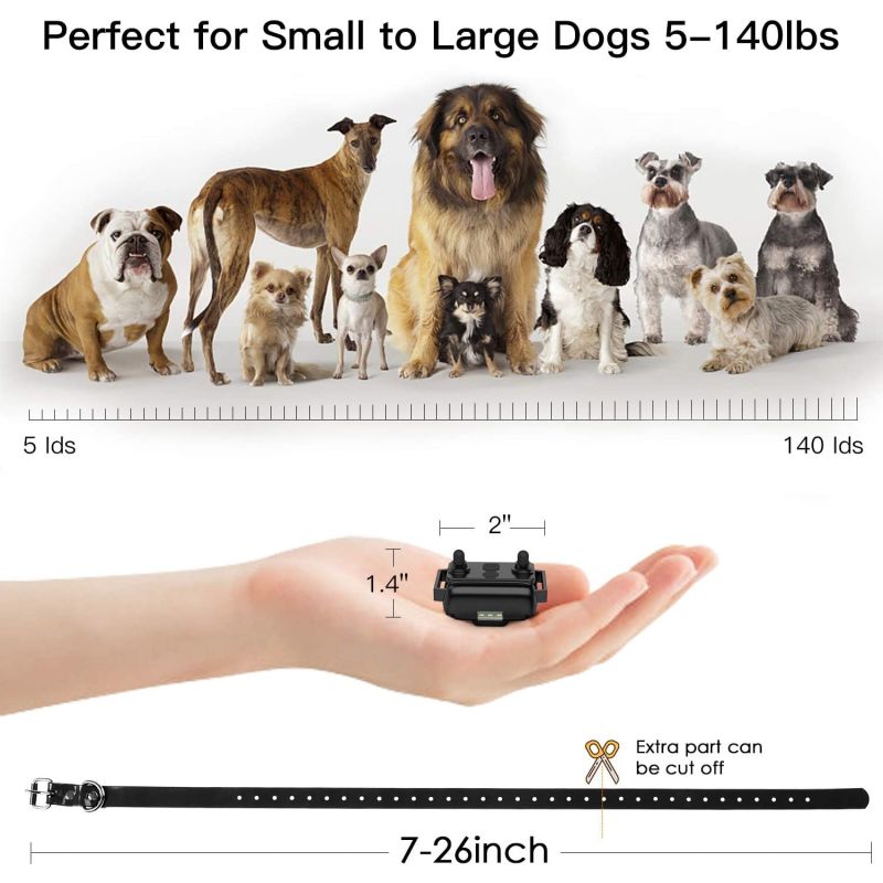 Collare Addestramento Cani Elettrico 800m con Telecomando per Animali Domestici Impermeabile Livelli Regolabili e LCD Addestramento Open Air di Tutte le Taglie 3 Modalità Disponibili