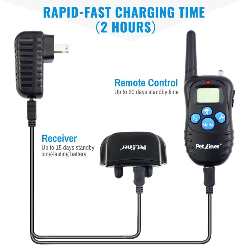 Collare di addestramento per cani Petrainer 998D con display LCD e raggio d'azione 300M collare ricaricabile impermeabile per controllo a lunga distanza e addestramento canino efficace