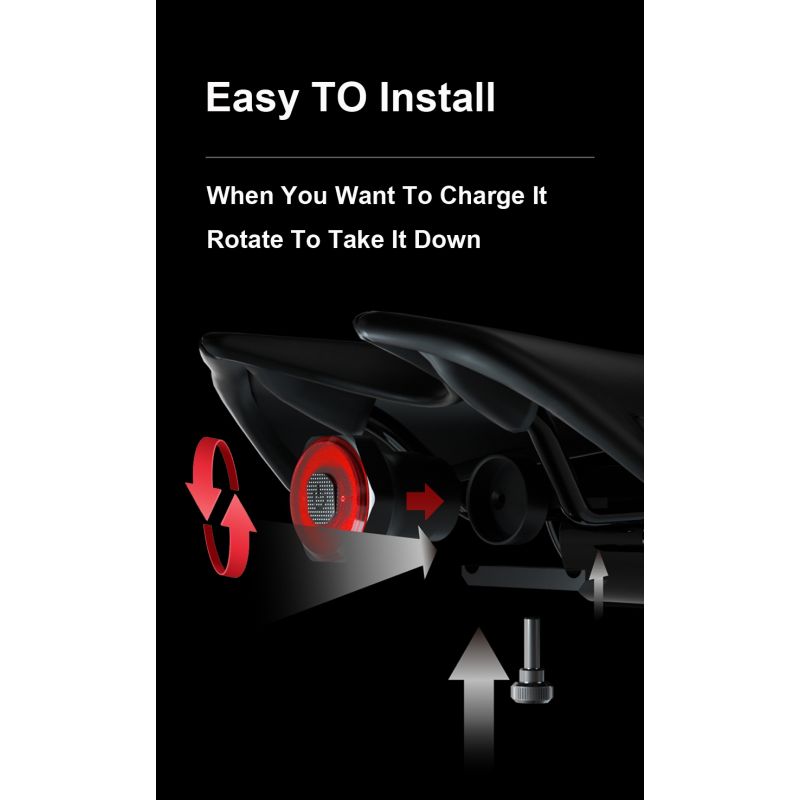 Fanale Intelligente Bici con Auto Start Stop e Luce Freno Ricarica USB IPX6 Impermeabile Alta Visibilità Sicurezza Ciclismo Attivazione Automatica Modalità Sleep Risparmio Energetico