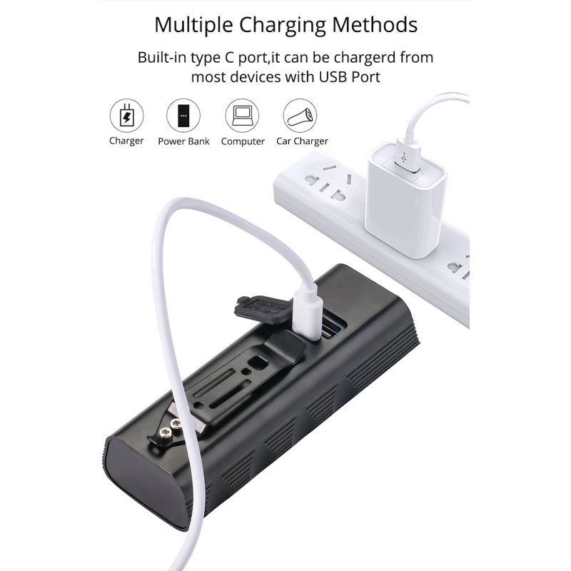 Luci Anteriori TK5 5000 Lumen Faro Ricaricabile USB in Lega di Alluminio Super Luminoso per Sicurezza Ciclismo e Guida Notturna Accessori per Bici con Modalità di Illuminazione Multiple