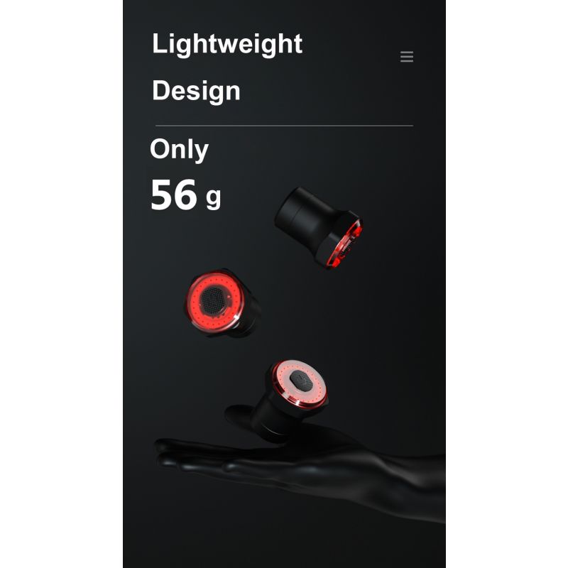 Fanale Intelligente Bici con Auto Start Stop e Luce Freno Ricarica USB IPX6 Impermeabile Alta Visibilità Sicurezza Ciclismo Attivazione Automatica Modalità Sleep Risparmio Energetico