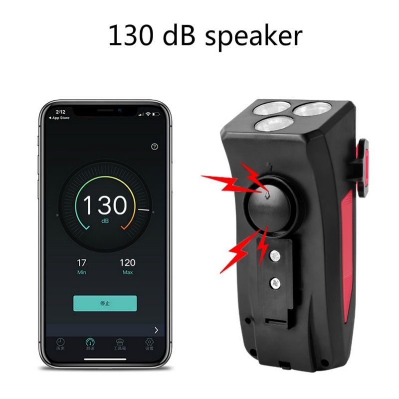 Luce per Bicicletta Multifunzione 4 in 1 lumen clacson potente supporto per telefono Sicurezza e Visibilità in Ciclismo Urbano e Avventure Notturne Accessori da Ciclismo