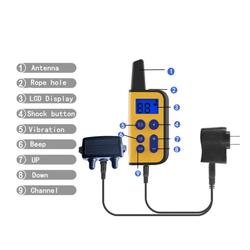 Collare Elettrico per Cani 2020 Raggio 1000m Telecomando per Animali Impermeabile Ricaricabile Display LCD Addestramento Personalizzato Modalità Bip Vibrazione Shock Statico Cani Tutte le Dimensioni