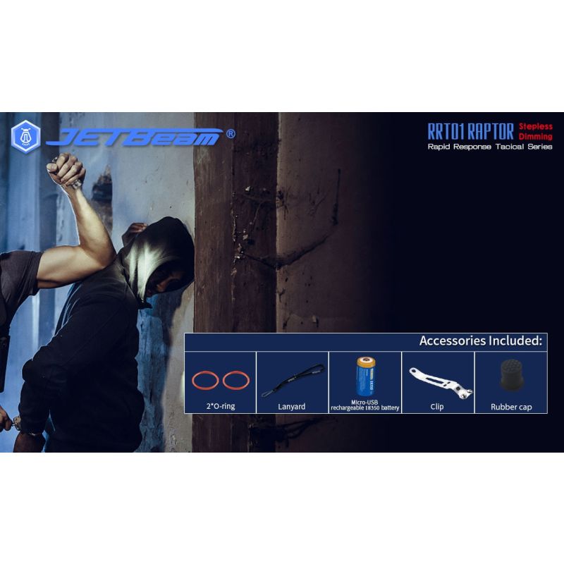 JETBeam Jet-RRT01 XP-L torcia LED compatta 950 lumen illuminazione outdoor attrezzatura da campeggio fonte di luce affidabile torcia durevole per esplorazioni notturne