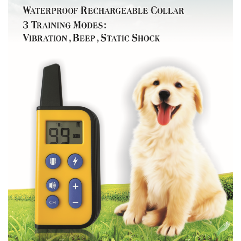 Collare Elettrico per Cani 2020 Raggio 1000m Telecomando per Animali Impermeabile Ricaricabile Display LCD Addestramento Personalizzato Modalità Bip Vibrazione Shock Statico Cani Tutte le Dimensioni