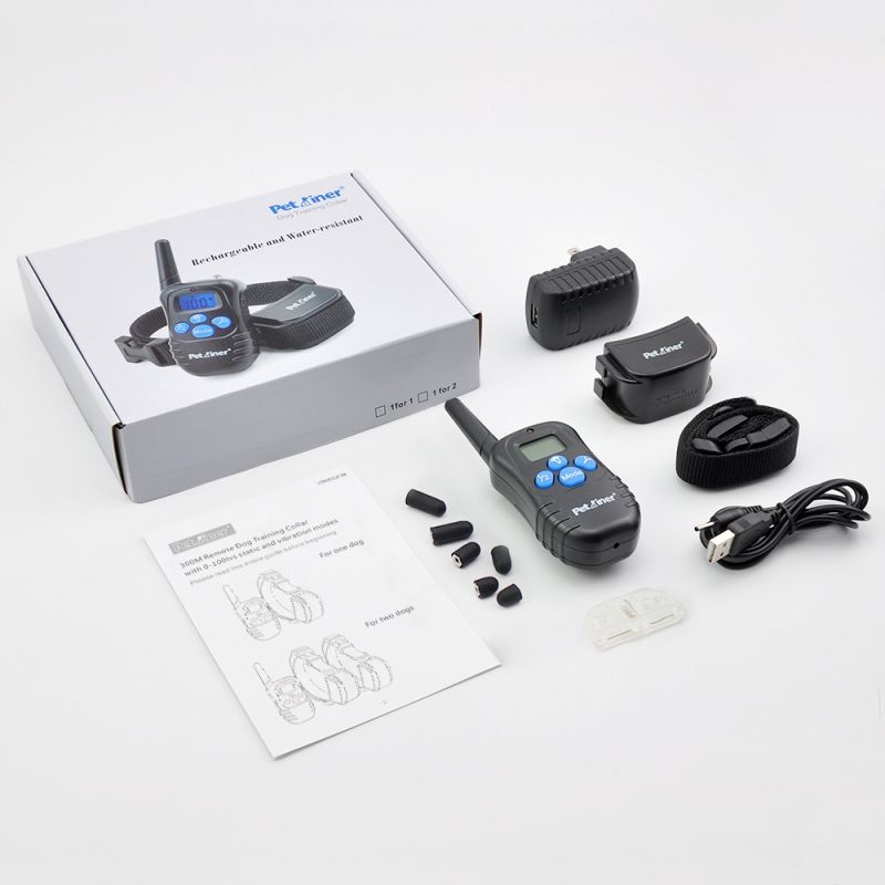 Collare di addestramento per cani Petrainer 998D con display LCD e raggio d'azione 300M collare ricaricabile impermeabile per controllo a lunga distanza e addestramento canino efficace