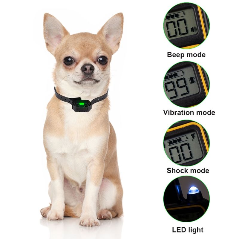 Telecomando per cani elettrico collare impermeabile con display LCD livelli regolabili suono vibrazione shock per addestramento cani all'aperto efficace e sicuro di tutte le taglie