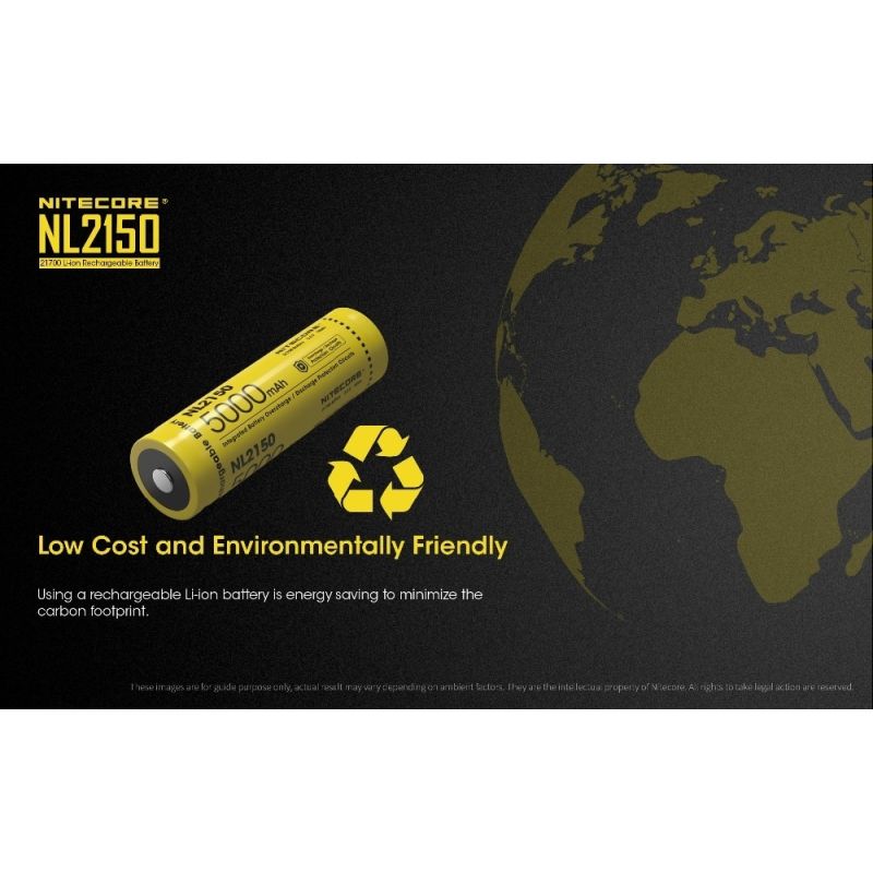 NITECORE NL2150 Batteria 5000mAh 3.6V Li-ion Ricaricabile Alta Performance per Droni Torcia Attrezzatura Outdoor Tensione Stabile e Alimentazione Durevole per Appassionati di Tecnologia