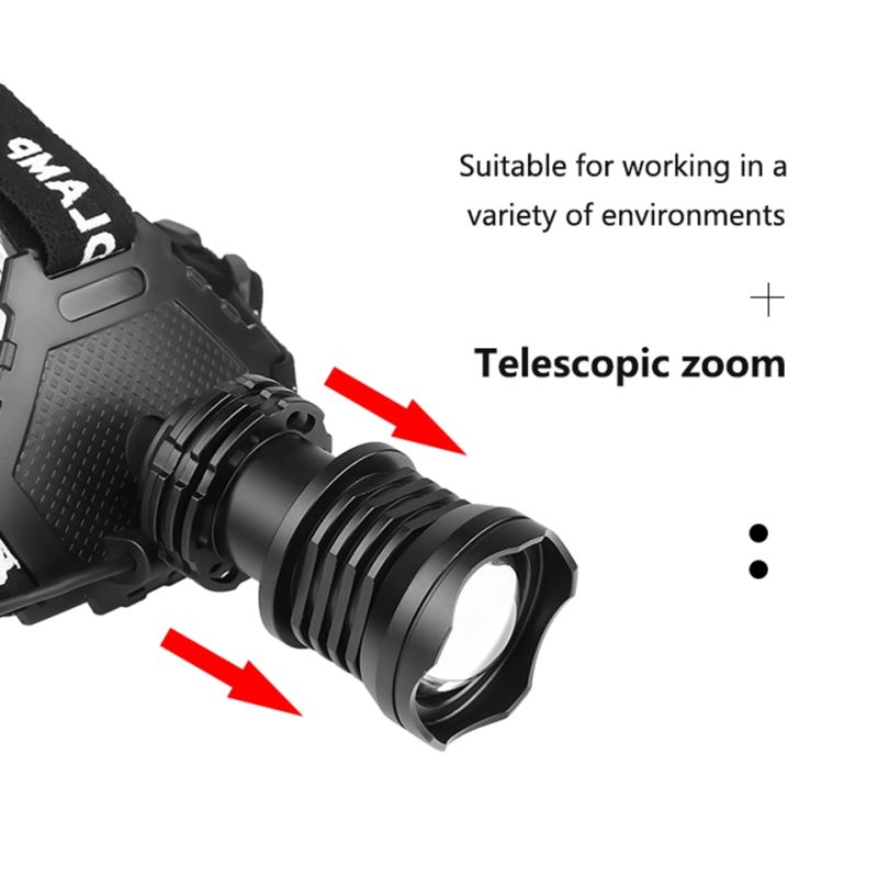 Lampada frontale LED XHP70 8000 lumen ricaricabile USB IPX5 impermeabile con modalità regolabili ideale per pesca notturna escursioni alta prestazione e sicurezza al buio design leggero