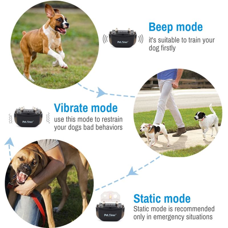 Collare di addestramento per cani Petrainer 998D con display LCD e raggio d'azione 300M collare ricaricabile impermeabile per controllo a lunga distanza e addestramento canino efficace
