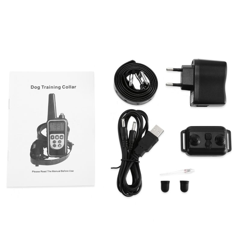 Collare di Addestramento Elettrico 800m con Telecomando per Animali Domestici Display LCD Impermeabile Ricaricabile Modalità Shock Vibrazione Suono Livelli Regolabili Per Cani Di Tutte Le Dimensioni