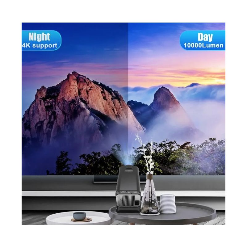 Proiettore HY320 Android 11 4K Nativo 390 ANSI Lumen per Cinema all'Aperto e Intrattenimento Domestico Design Compatto con Dual Wifi6 e Bluetooth 5.0 Esperienza Visiva Coinvolgente