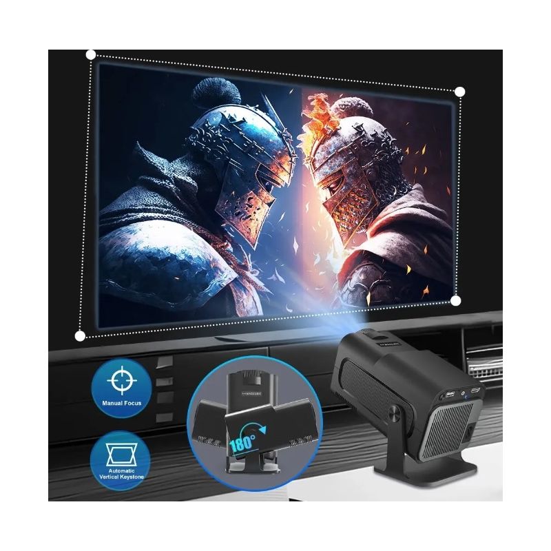 Proiettore HY320 Android 11 4K Nativo 390 ANSI Lumen per Cinema all'Aperto e Intrattenimento Domestico Design Compatto con Dual Wifi6 e Bluetooth 5.0 Esperienza Visiva Coinvolgente