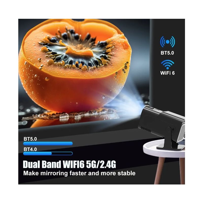 Proiettore HY320 Android 11 4K Nativo 390 ANSI Lumen per Cinema all'Aperto e Intrattenimento Domestico Design Compatto con Dual Wifi6 e Bluetooth 5.0 Esperienza Visiva Coinvolgente