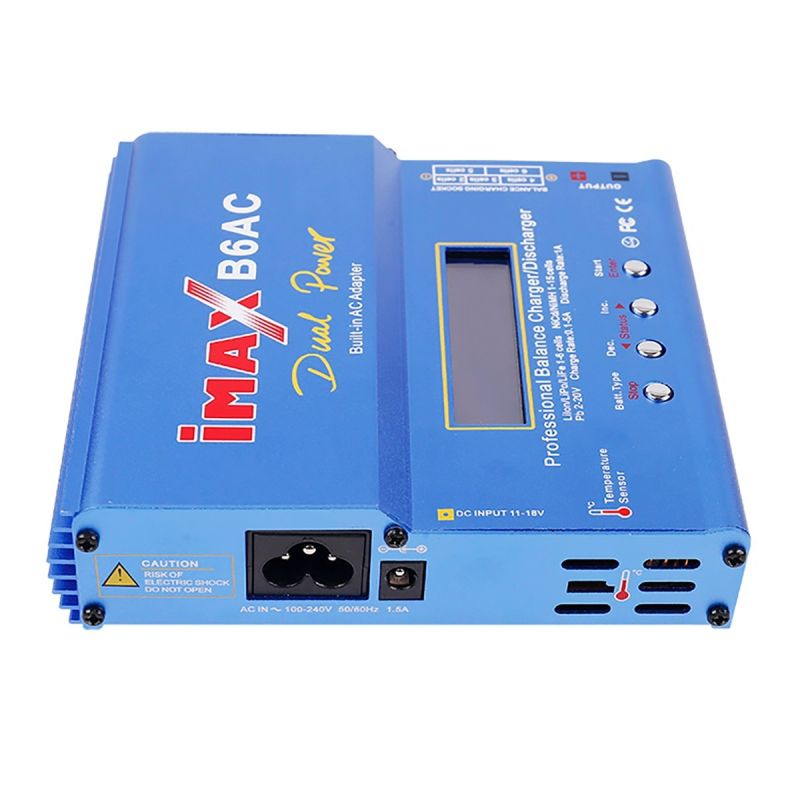 Caricabatterie Imax B6AC 80W 6A Alta Prestazione Per Veicoli RC Schermo LCD Digitale Controllo Microprocessore Carica Rapida e Sicura Gestione Batteria Ideale Per Hobby Ginnastica-Esercizio Fitness