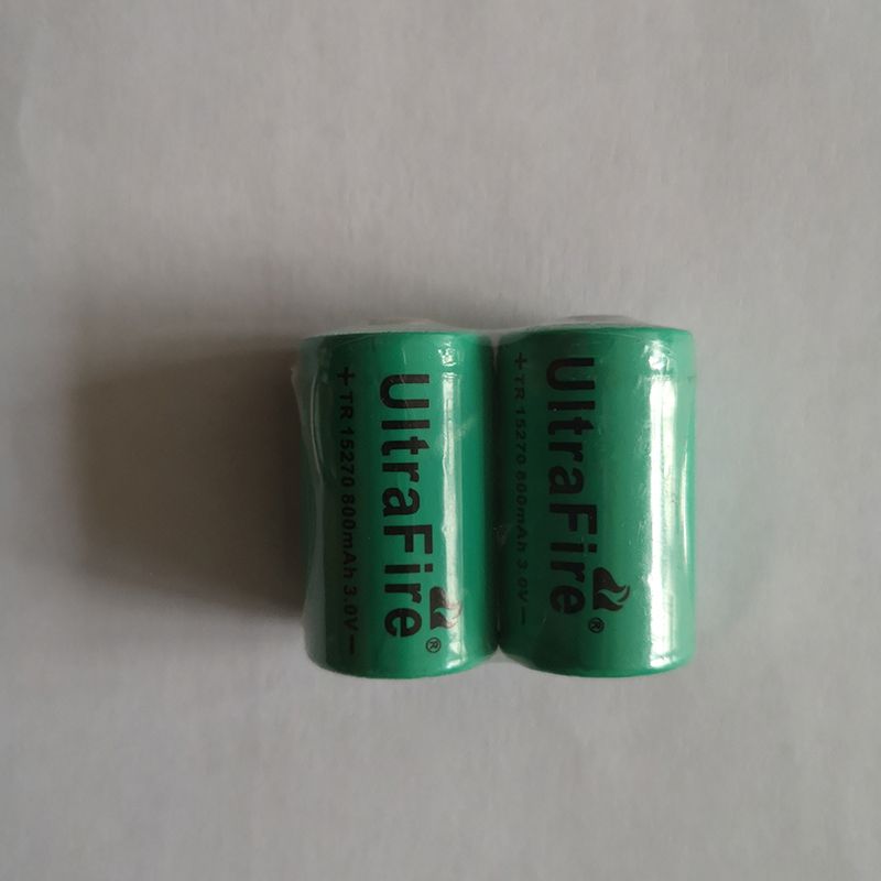 UltraFire TR 15270 batteria ricaricabile 800mAh 3.0V ideale per torcia e puntatori laser energia ecologica e affidabile capacità elevata per dispositivi elettronici risparmio ecocompatibile