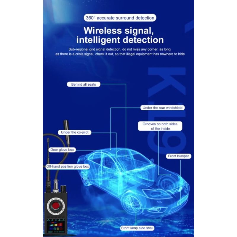 Localizzatore GPS K19 rilevatore di segnale RF wireless protezione discreta con tecnologia avanzata dispositivo di sicurezza portatile design compatto per sicurezza personale e privacy
