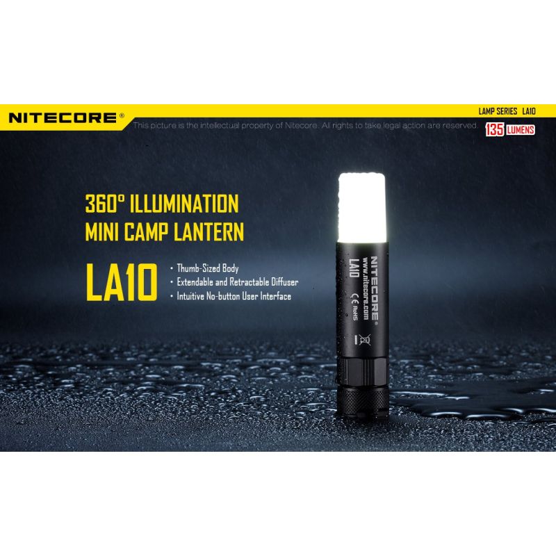 Nitecore LA10 torcia mini EDC con Nichia XP-G2 S3 LED 135 lumen torcia compatta torcia leggera da campeggio design twist-to-activate ideale per outdoor accessorio elegante