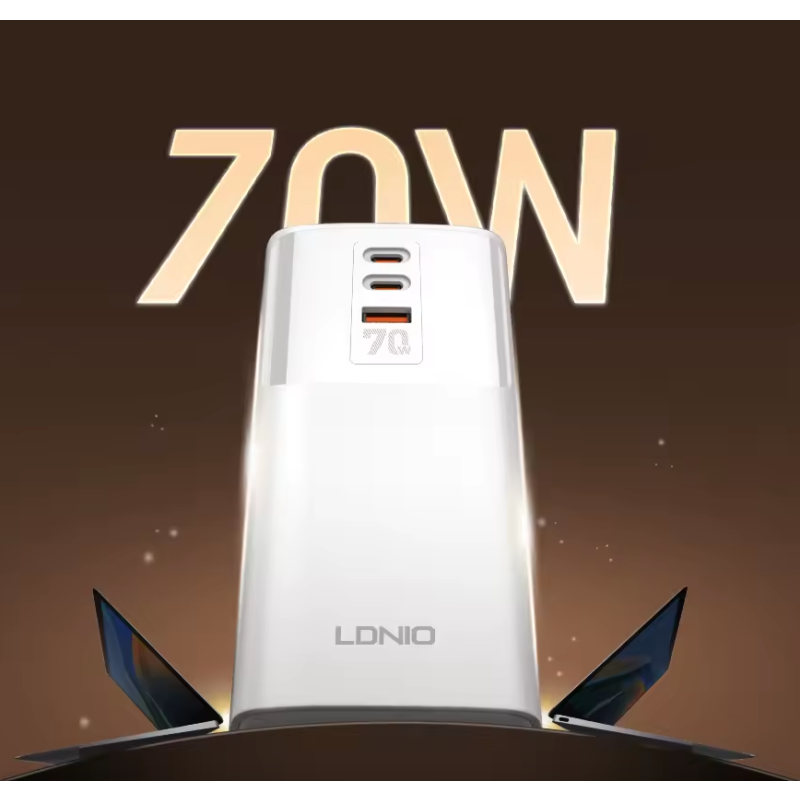 LDNIO Multipresa Verticale 70W: Caricabatterie USB-C/A Universale, Cubo Salvaspazio per Casa/Ufficio