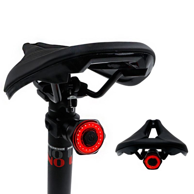 Fanale Intelligente Bici con Auto Start Stop e Luce Freno Ricarica USB IPX6 Impermeabile Alta Visibilità Sicurezza Ciclismo Attivazione Automatica Modalità Sleep Risparmio Energetico