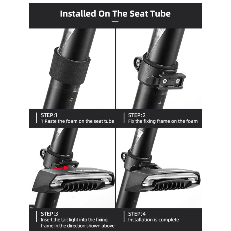 ROCKBROS LKWD-R1 Luce per bici LED USB Smart con telecomando senza fili e laser stradale ideale per ciclismo urbano e mountain biking massima sicurezza e visibilità