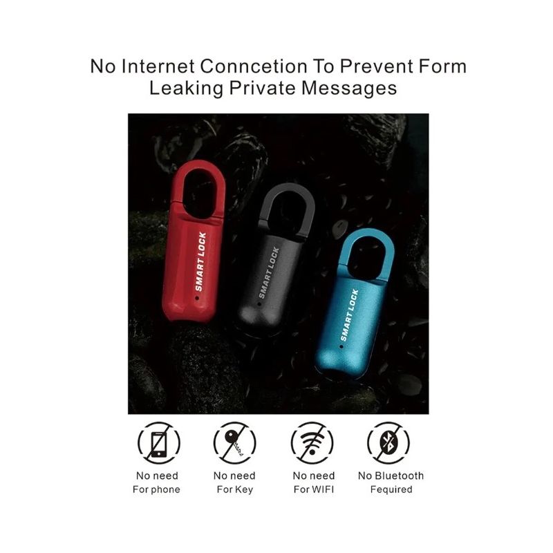 Mini Lucchetto Impronte Digitali Serratura Senza Chiave per Sicurezza Viaggio Design Leggero e Durevole Tecnologia Innovativa Sblocco Rapido in Lega di Zinco Batteria Ricaricabile