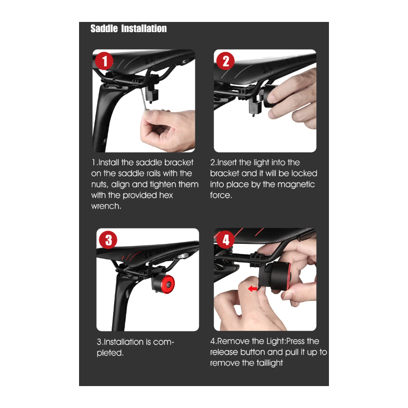 Gaciron LOOP-100 Fanali Posteriori per Bici Alta Luminosità Sensore Freno Design Magnetico in Lega di Alluminio Accessorio Resistente e Leggero per Sicurezza in Ciclismo e Visibilità