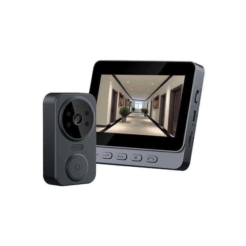 Scopri il M12 Videocitofono senza fili campanello visivo con schermo IPS 4.3'' visione cristallina installazione wireless semplice per sicurezza migliorata e protezione della privacy