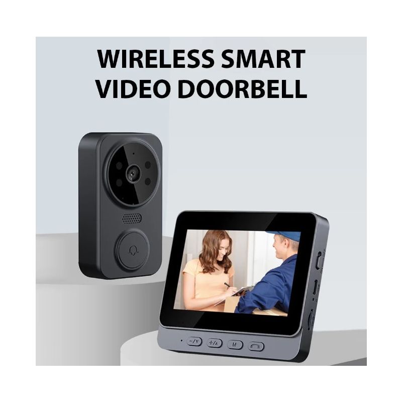 Scopri il M12 Videocitofono senza fili campanello visivo con schermo IPS 4.3'' visione cristallina installazione wireless semplice per sicurezza migliorata e protezione della privacy