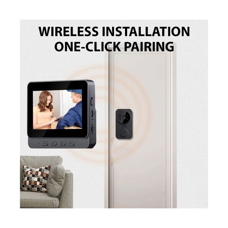 Scopri il M12 Videocitofono senza fili campanello visivo con schermo IPS 4.3'' visione cristallina installazione wireless semplice per sicurezza migliorata e protezione della privacy
