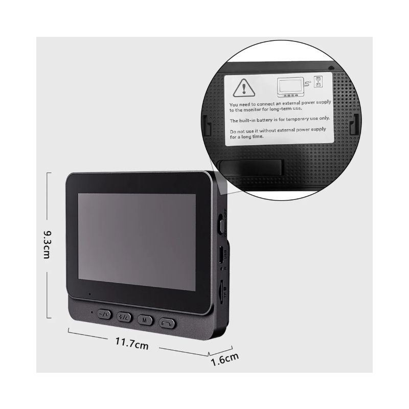 Scopri il M12 Videocitofono senza fili campanello visivo con schermo IPS 4.3'' visione cristallina installazione wireless semplice per sicurezza migliorata e protezione della privacy