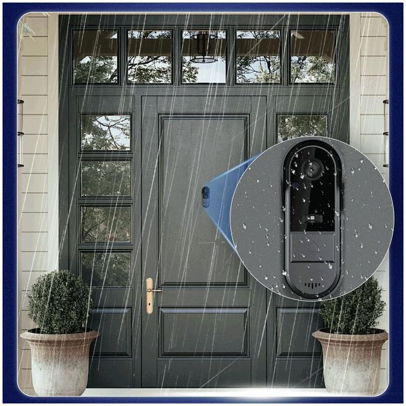 Videocitofono wireless campanello video sicurezza domestica con schermo monitor 43 pollici visione notturna audio bidirezionale installazione facile senza abbonamento WiFi design durevole