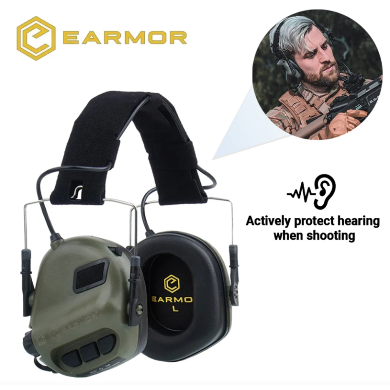 EARMOR M31 MOD4 Cuffie Elettroniche per Caccia all'Aperto Soppressione Rumore e Amplificazione Suono Design Durevole Cuscino Auricolare Confortevole Sicurezza Udito