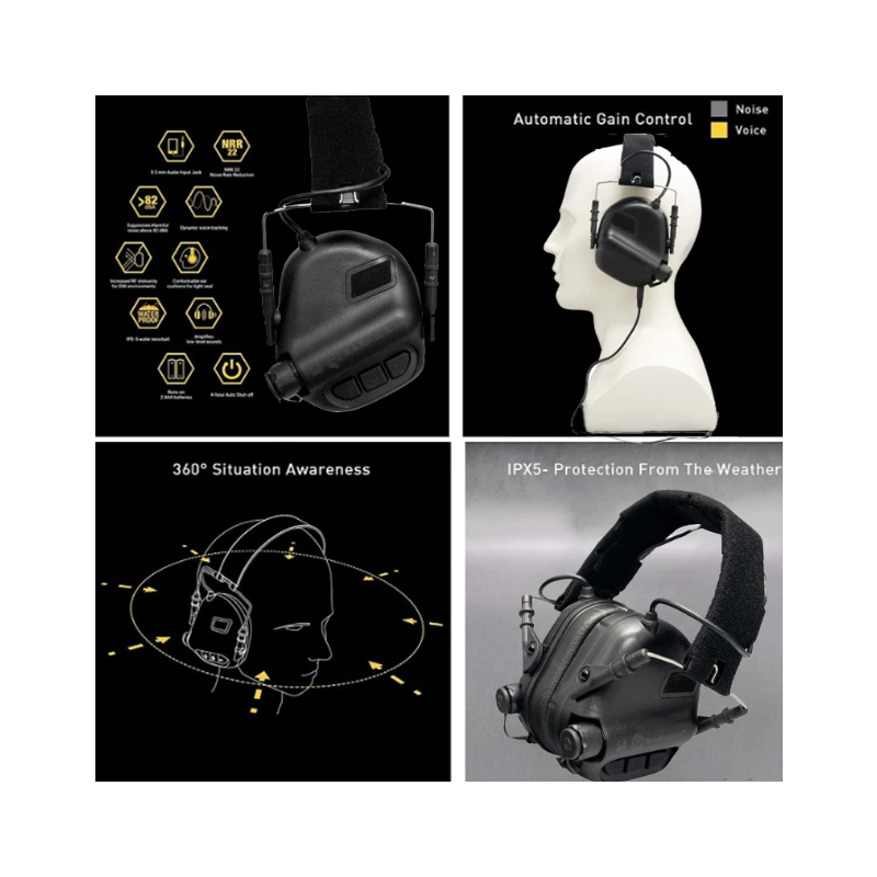 EARMOR M31 MOD4 Cuffie Elettroniche per Caccia all'Aperto Soppressione Rumore e Amplificazione Suono Design Durevole Cuscino Auricolare Confortevole Sicurezza Udito