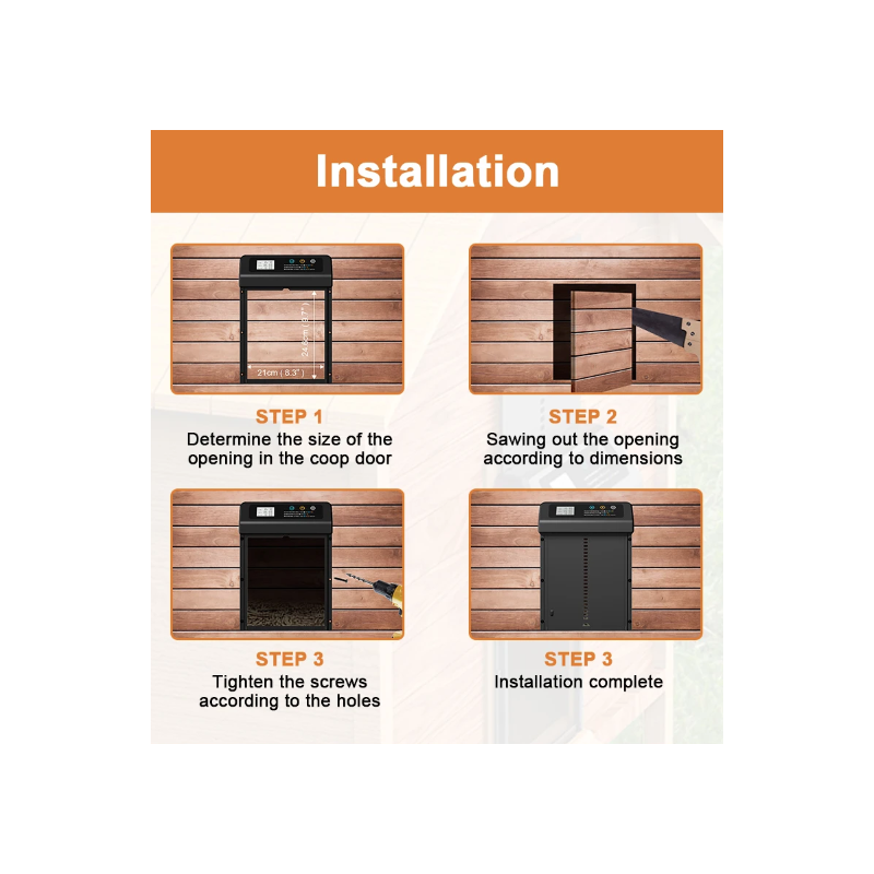 Apriporta Automatica Pollaio Timer Integrato con Costruzione Durevole Innovazioni Cura Polli Essenziale Vita da Fattoria Componenti Acciaio Inossidabile Accessori Pollaio Alluminio