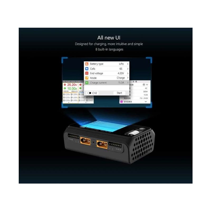 ToolkitRC M6D Caricabatterie Intelligente 500W 15A Doppio Canale per LiPo LiHV LiFe RC Volo Elettrico Ricarica Veloce per Droni Modellismo Dispositivi Radiocomandati Alta Potenza