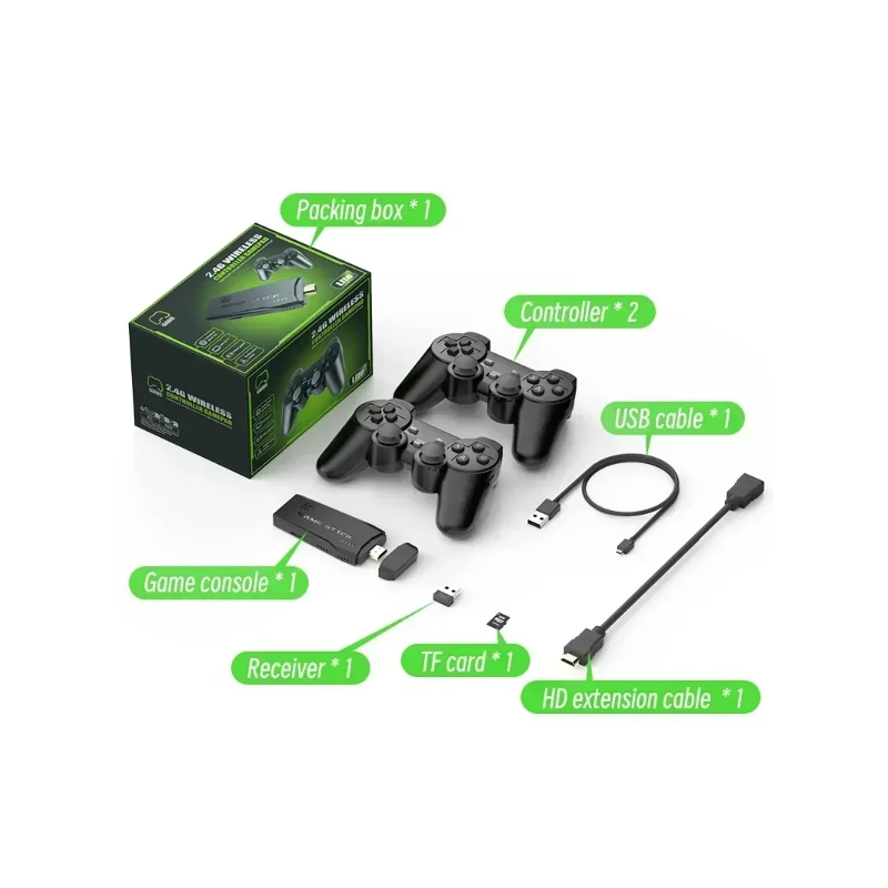 Console per Videogiochi M8 Controller Wireless 2.4G Giochi Retrò 4K Biblioteca di Giochi con PS1 Atari SFC 3000 o 10000 Giochi per un'Epica Esperienza di Gioco Immersiva