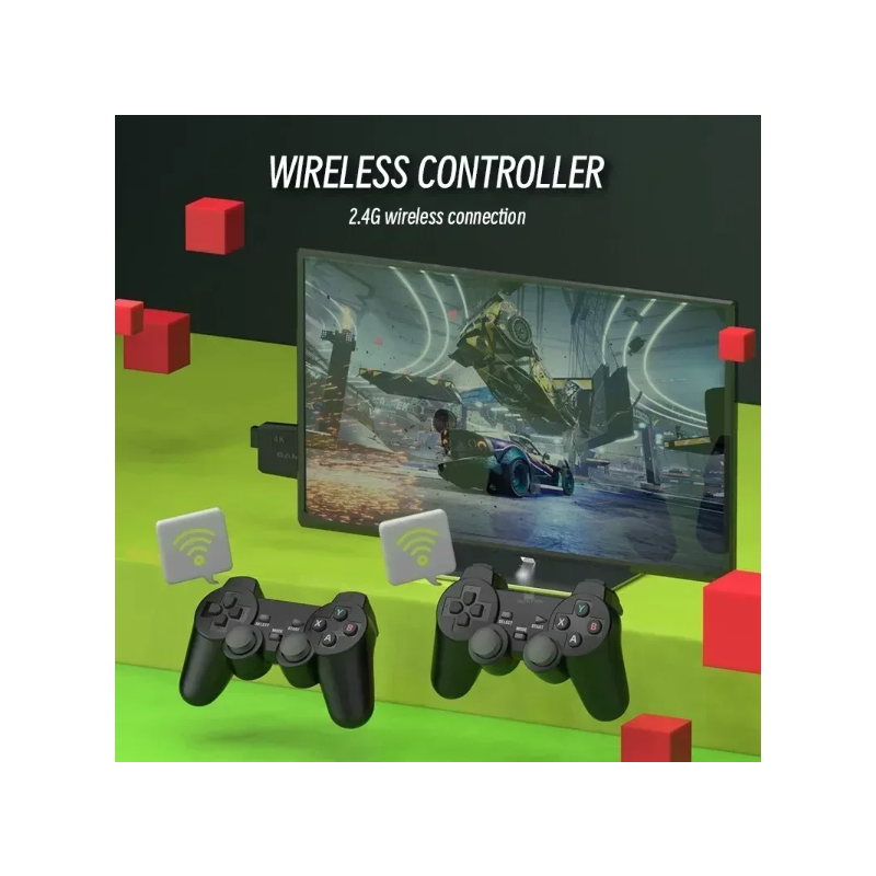 Console per Videogiochi M8 Controller Wireless 2.4G Giochi Retrò 4K Biblioteca di Giochi con PS1 Atari SFC 3000 o 10000 Giochi per un'Epica Esperienza di Gioco Immersiva