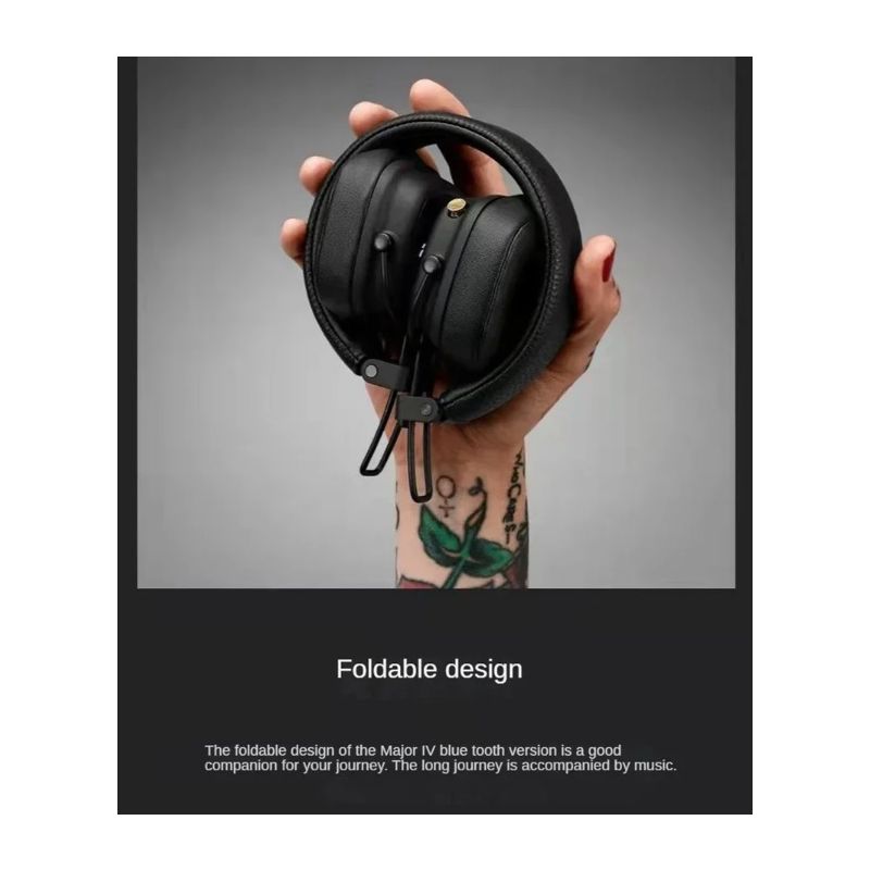 Cuffie Bluetooth Marshall Major IV suono caratteristico bassi potenti ricarica wireless cuffie eleganti design durevole comfort ergonomico per appassionati di musica esperienza audio premium