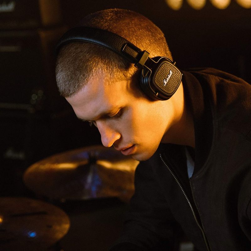 Cuffie Bluetooth wireless Major III MARSHALL design pieghevole bassi profondi ideale per musica gaming e sport con Bluetooth 5.0 e microfono integrato per audio immersivo