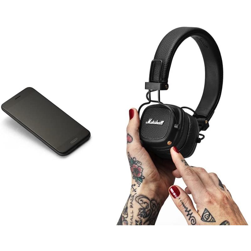 Cuffie Bluetooth wireless Major III MARSHALL design pieghevole bassi profondi ideale per musica gaming e sport con Bluetooth 5.0 e microfono integrato per audio immersivo