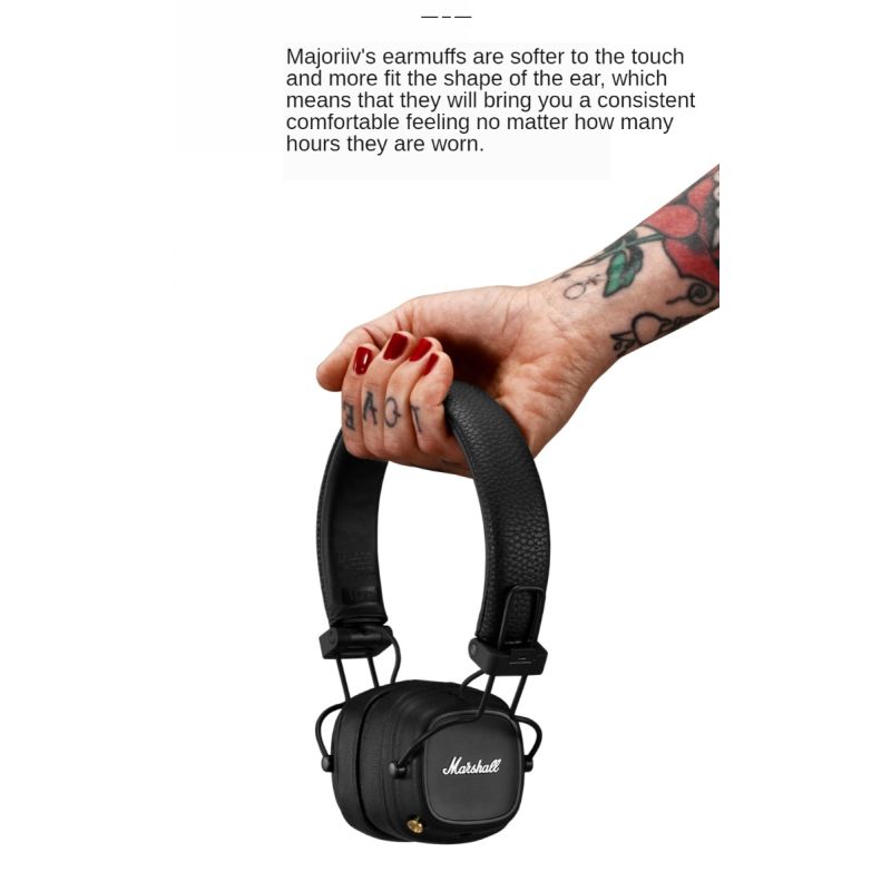Cuffie Bluetooth wireless Major III MARSHALL design pieghevole bassi profondi ideale per musica gaming e sport con Bluetooth 5.0 e microfono integrato per audio immersivo