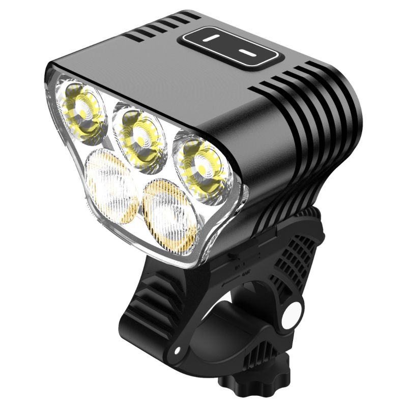 Luci per Mountain Bike Mangeleyes M5 5000 Lumen Faro MTB USB Ricaricabile Batteria 20000mAh per Sicurezza Ciclistica Notturna Avventure all'Aperto Accessori per Bicicletta