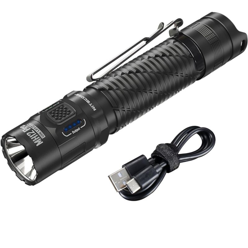 Torcia ricaricabile USB-C Nitecore MH12 Pro 3300 Lumen alta luminosità per avventure all'aperto distanza del raggio 505m escursioni notturne e preparazione per emergenze