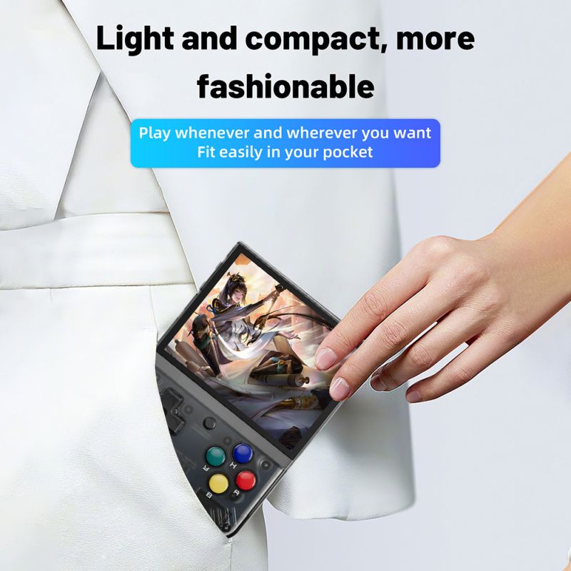 Console di Gioco Portatile MIYOO Mini Plus Display IPS 3.5 pollici Videogiochi Classici Sistema Linux Gaming Nostalgico Console Compatta per il Retro Gaming On the Go