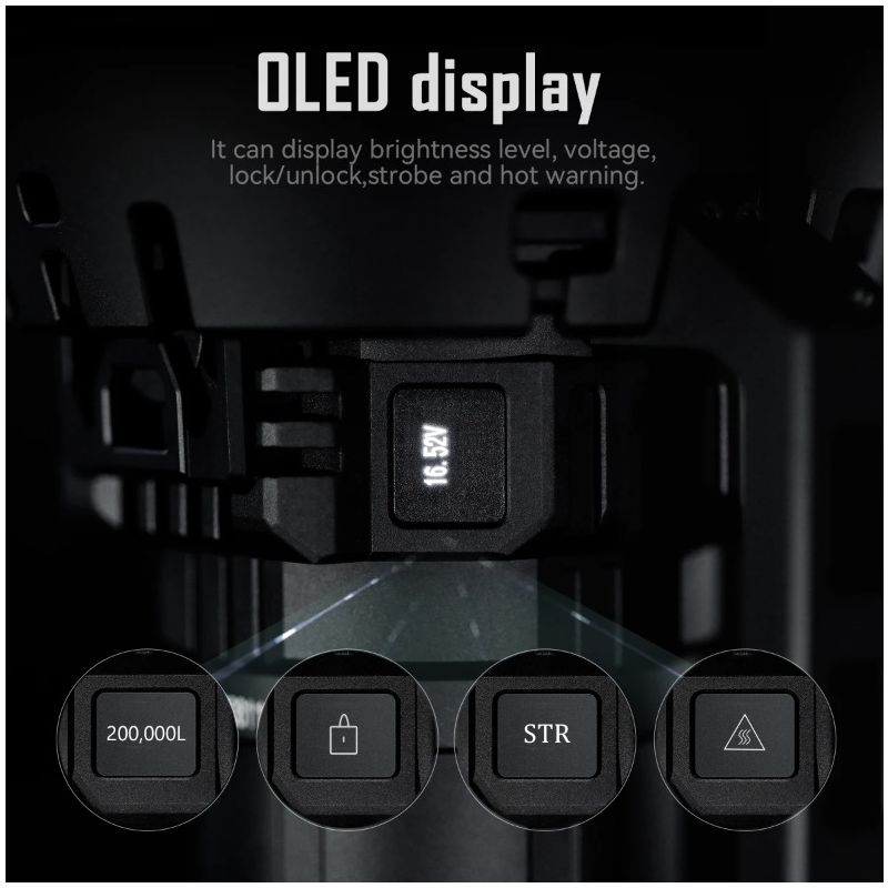 Torcia LED ad alta potenza IMALENT MS32 200000 lumen per illuminazione esterna con distanza del raggio incredibile e costruzione robusta in alluminio aeronautico per esplorazioni e sicurezza